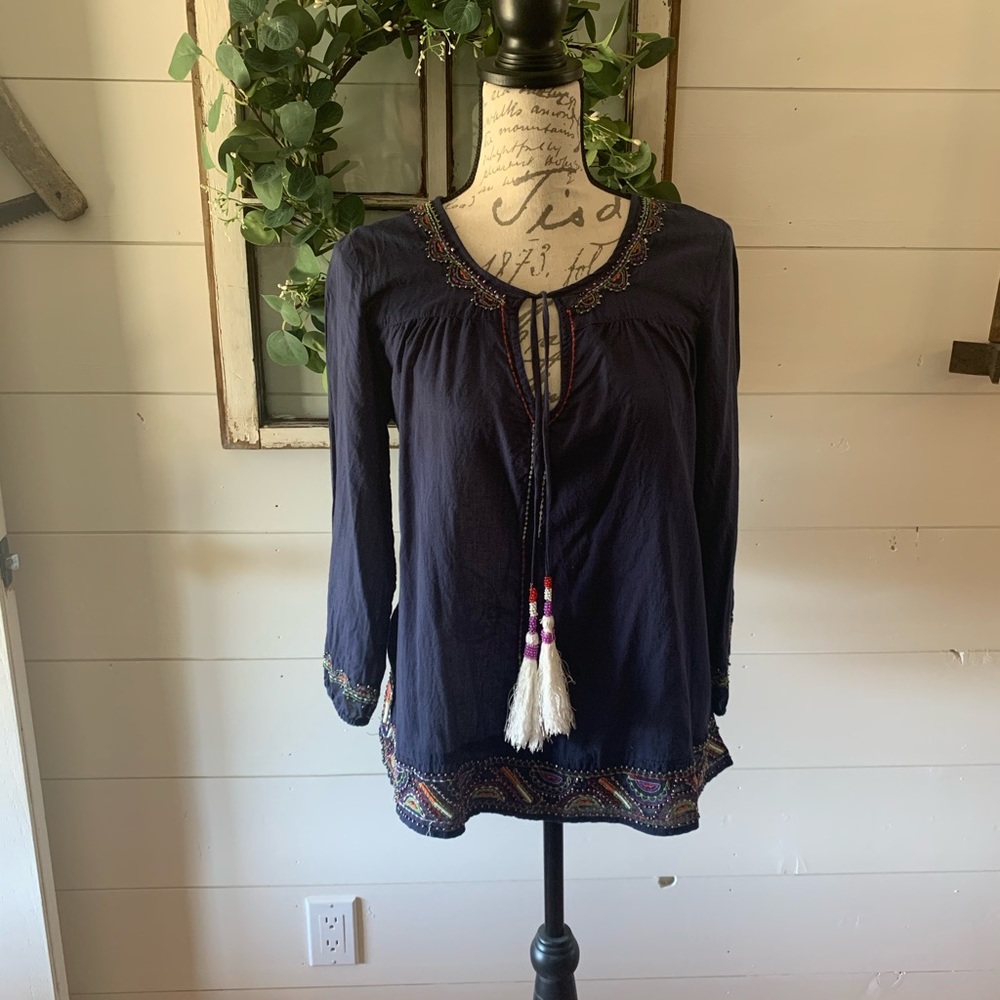 Boho Beaded Flowy Top